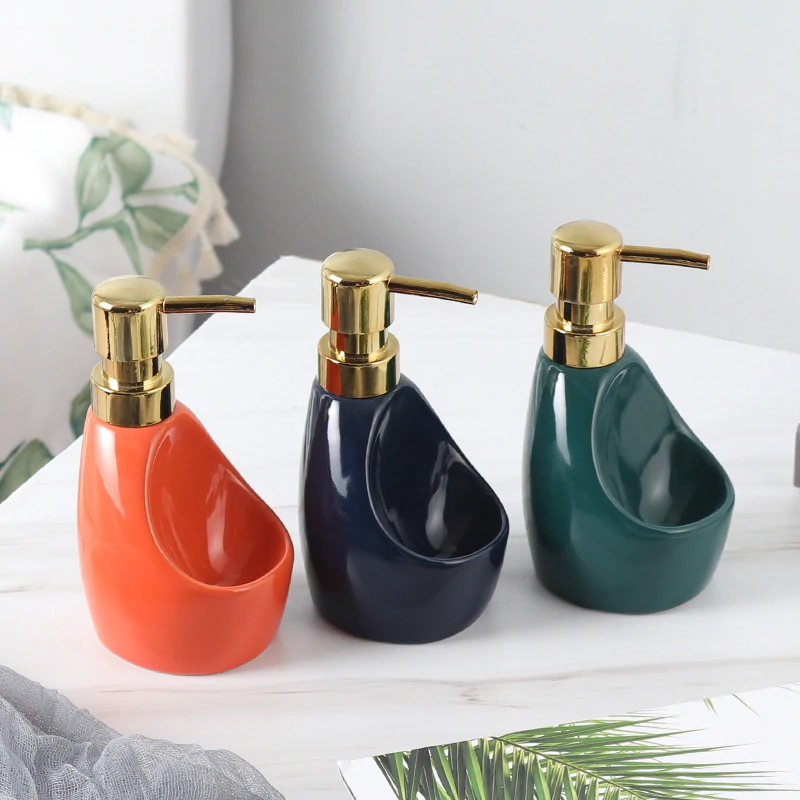 Ceramic Dual-use Liquid Soap Dispenser Bathroom Lotion Bottle Detergent Hand